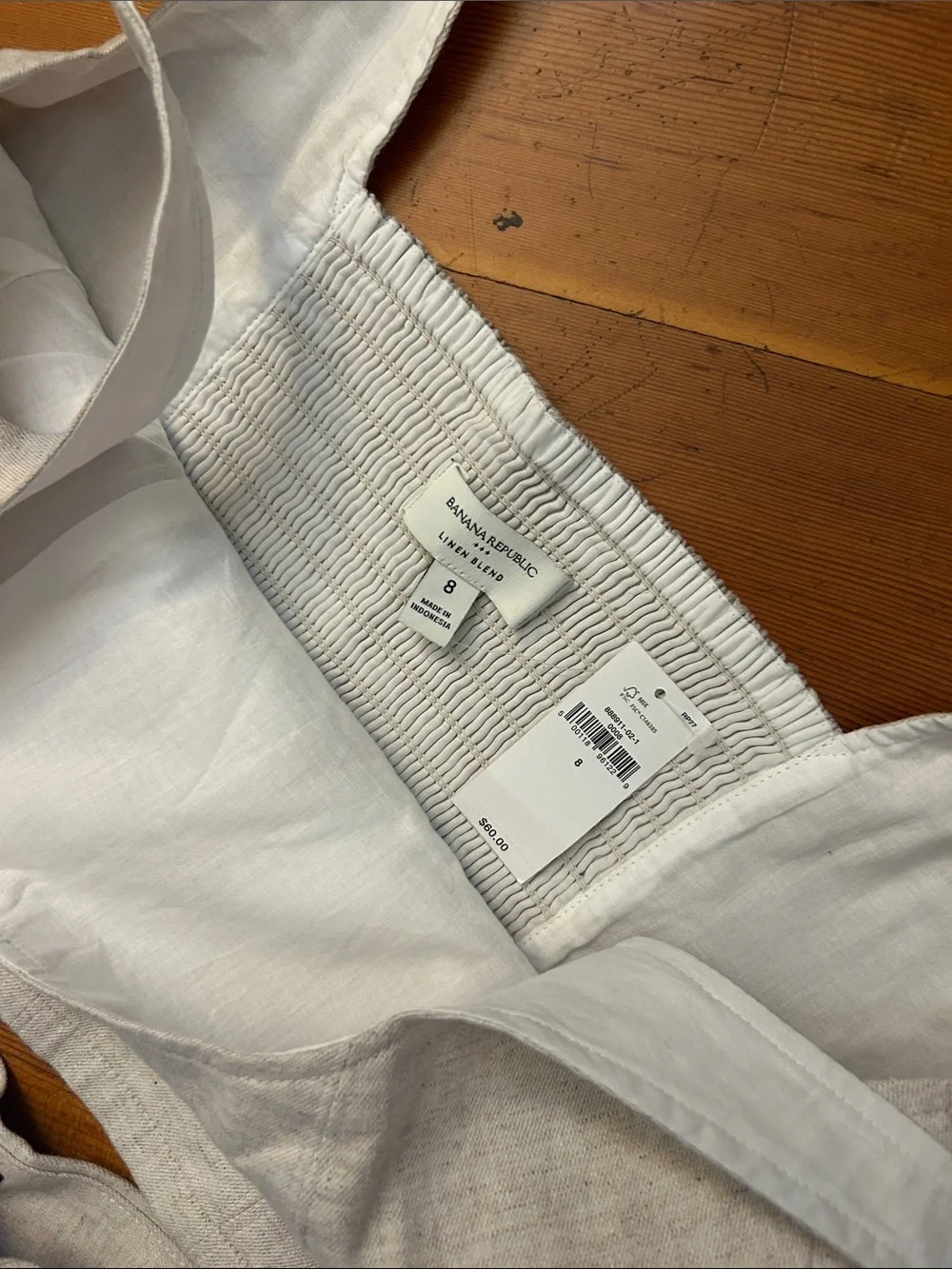 Banana Republic Linen Blend wide leg palazzo pant corset set top size 8 pants 10